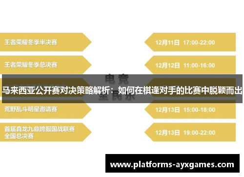 马来西亚公开赛对决策略解析：如何在棋逢对手的比赛中脱颖而出